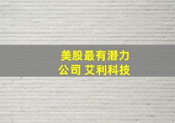 美股最有潜力公司 艾利科技